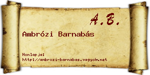 Ambrózi Barnabás névjegykártya